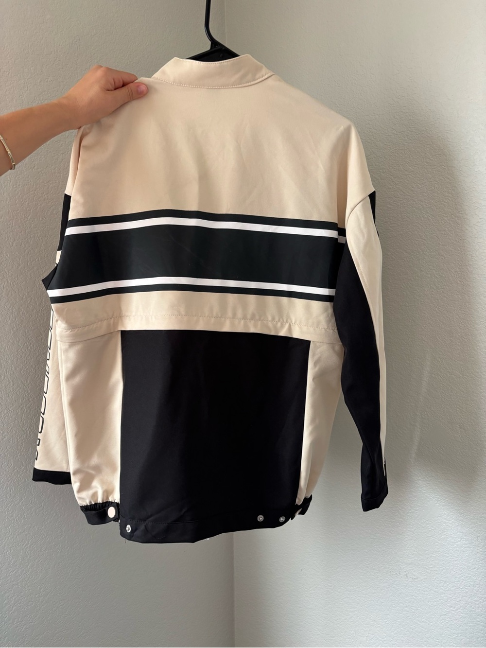 Speedway Black & Cream Racing Jacket - Picture 2 of 4